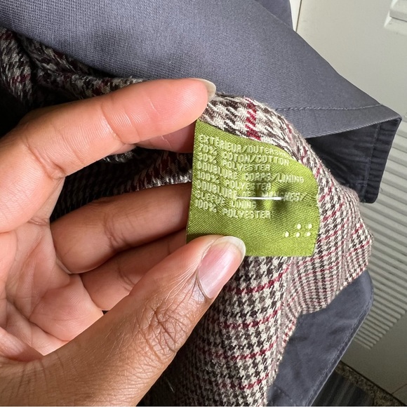 Soia & Kyo Dark Gray Trench Coat Jacket Full Length Women Size Large Big Button - Picture 9 of 9